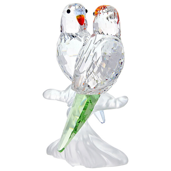 Swarovski Silver Crystal Budgies Figurine 680627