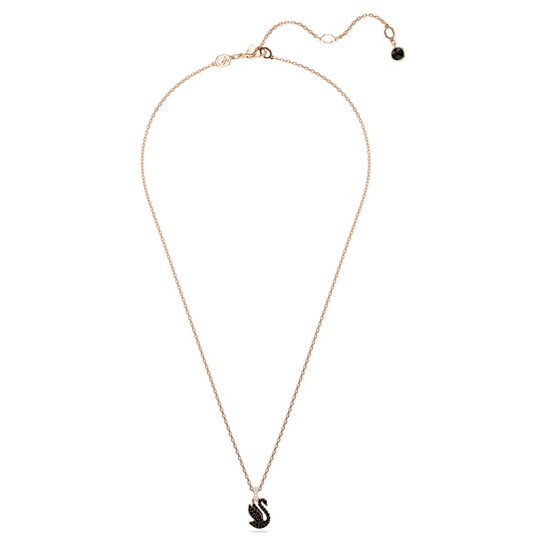 ★SWAROVSKI★ Swan black necklace XXS 5678046 Swan pendant, Swan, Small, Black, Rose gold-tone plated