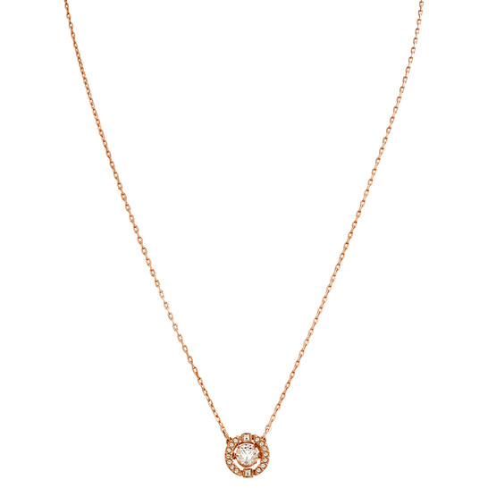 Swarovski Sparkling Dance Round Necklace in Rose Gold - 546x546