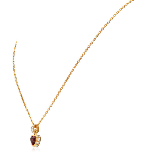 Swarovski Stilla Red Gold-Tone Plated Heart Pendant Necklace