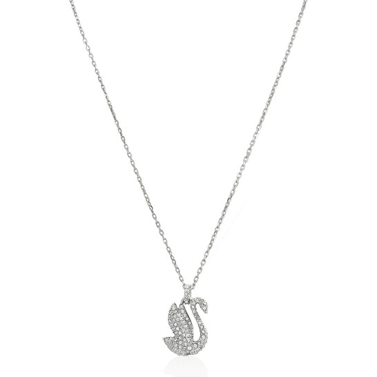 SWAROVSKI｜ (Swarovski Iconic Swan pendant (5647872)) Swarovski Iconic Swan pendant Swan, Medium, White, Rhodium