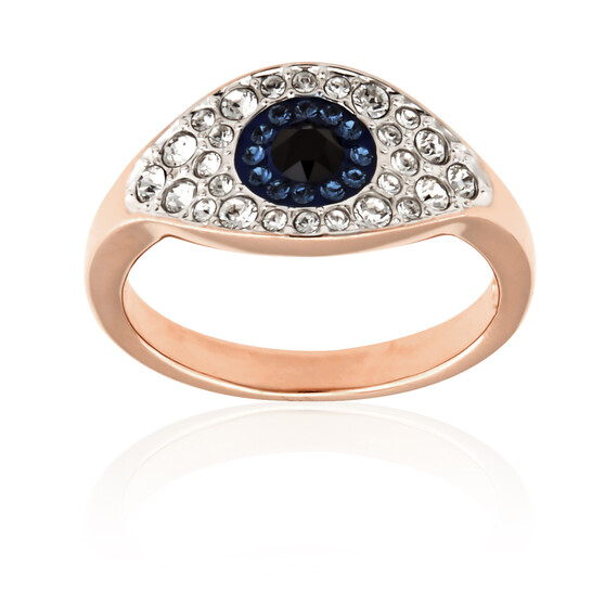 Swarovski Symbolic Evil Eye Ring, Blue, Rose,gold Tone