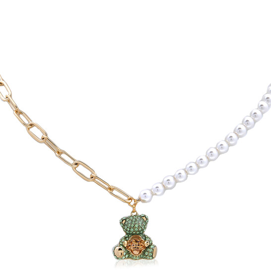 Swarovski Teddy Crystal Pearl Pendant Necklace 5669162