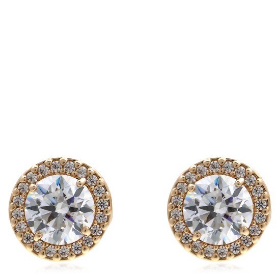 もかSWAROVSKI Swarovski Una Angelic Round Cut Gold-Tone Stud Earrings