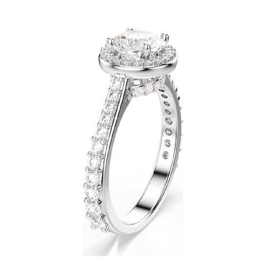 Swarovski Una Angelic Round,Cut Cocktail Ring, Size 55 (US 6.75