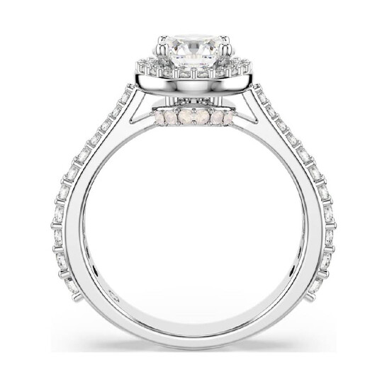 Swarovski Una Angelic Round,Cut Cocktail Ring, Size 55 (US