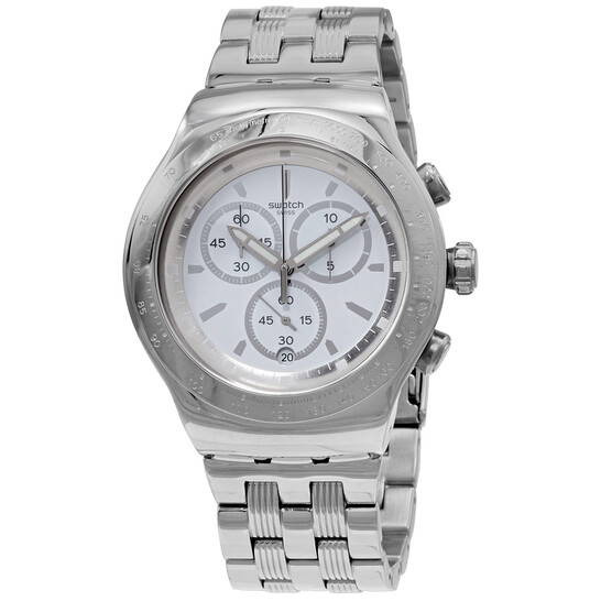 Swatch His Mastery Chronograph Quartz Silver Dial Men display picture 1