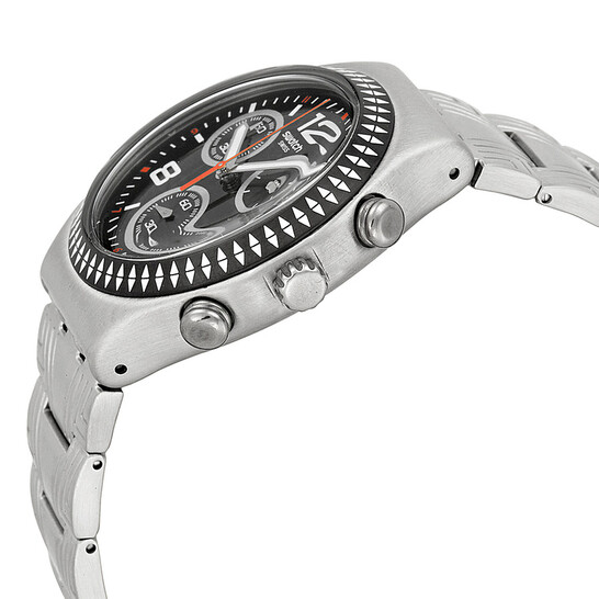 Swatch Irony Offset Black Dial Chronograph Stainless Steel