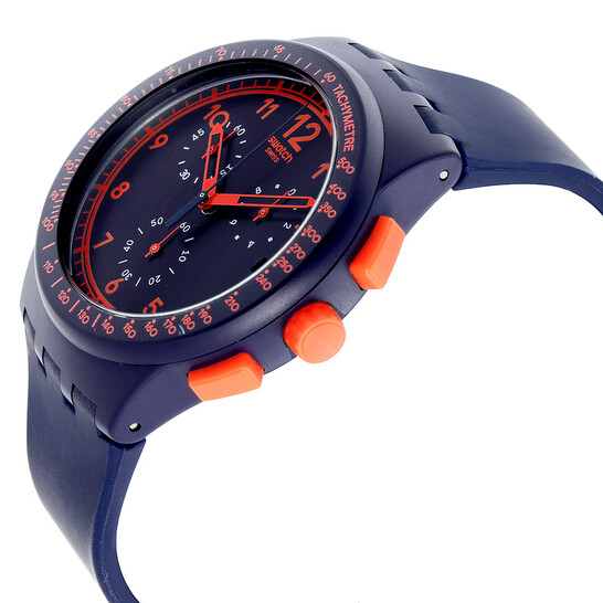 ★SWATCH★ CLASSIC REBIRTH BLUE Men's Urethane Watch SUSN401 Swatch Originals Blue Rebirth Chronograph Blue Dial Men's