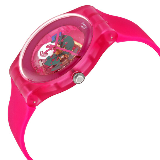 Swatch Pink Lacquered Pink Silicone Unisex Watch SUOP100  display picture 1
