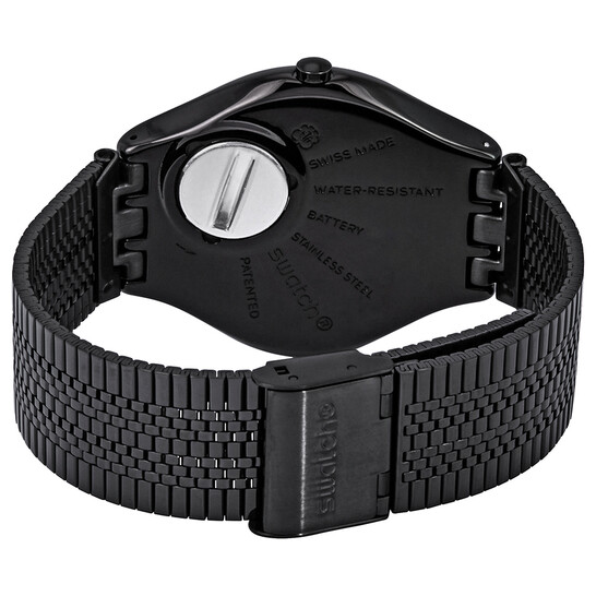 Swatch Skincoal Black Dial Black-plated Milanese Watch SYXB100GG