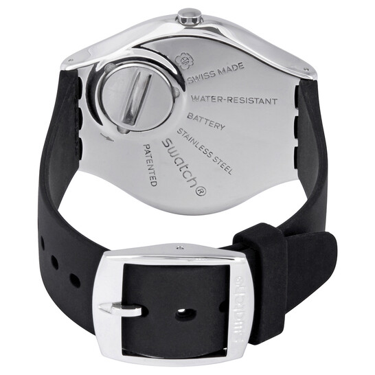 Swatch Skinnoiriron White Dial Black Rubber Unisex Watch