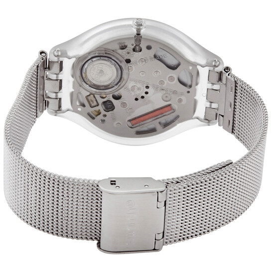 Swatch Skinsparkly Sun Brushed Silver Dial Ladies Watch SVUK103M