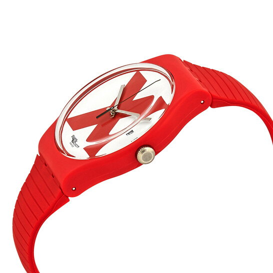 Swatch XX-Rated White Red X Dial Men's Watch SUOR400