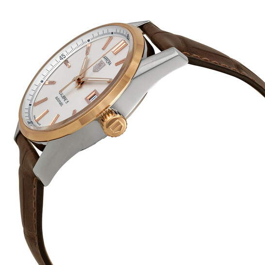 Tag Heuer Carrera Calibre Silver Dial Brown Leather Men's Watch  WAR215DFC6181