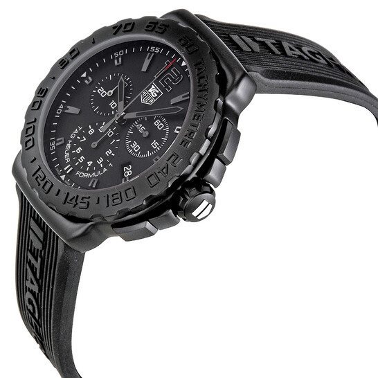 Tag Heuer Formula 1 Black Dial Black Rubber Men's Watch CAU1114