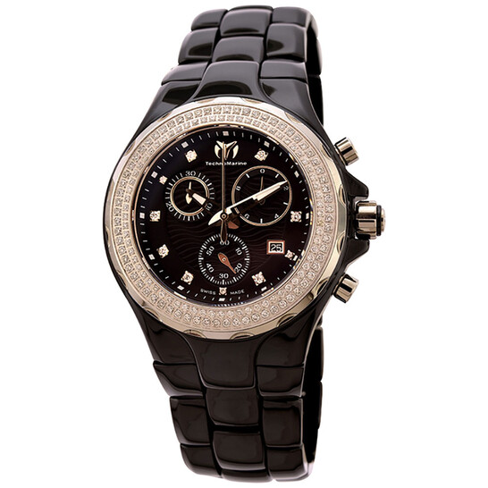 Technomarine Cruise Black Dial Black Ceramic Ladies Watch 113102