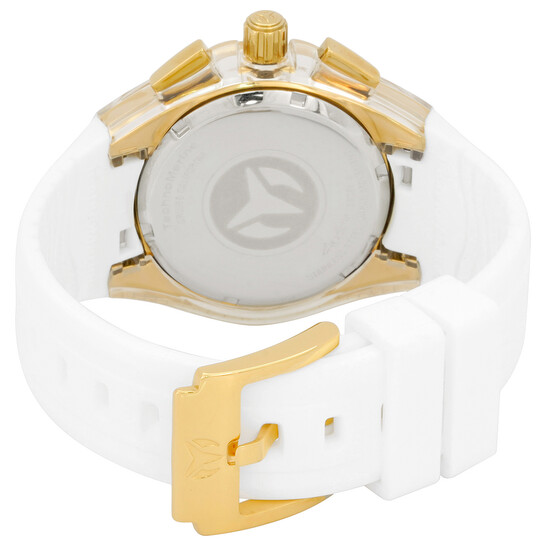 Technomarine Women\'s Watch TM-118133 Quartz Silver Gold White Rubber Strap 40mm Technomarine Cruise California Chronograph Quartz Ladies  main image 3