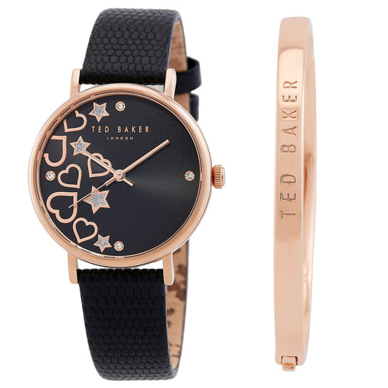 Ted Baker Phylipa Hearts & Stars Quartz Black Dial Watch and  display picture 3