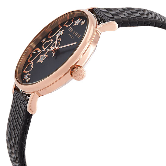 Ted Baker Phylipa Hearts Stars Quartz Black Dial Watch and Bracelet Set  BKGFW22139I