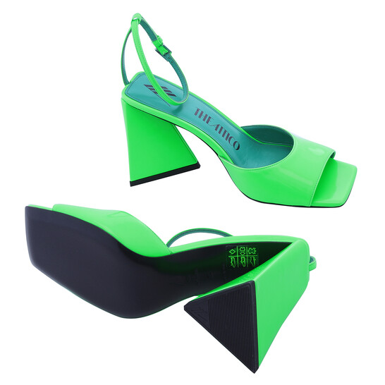 サンダル・ミュール THE ATTICO Women Sandals 231WS599 E056 407 FLUO EMERALD GREE The Attico Ladies Fluo Emerald Piper Leather Sandals, Brand