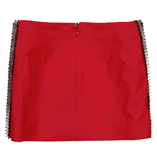 The Attico Ladies Red Rue Crystal-Embellished Mini Skirt