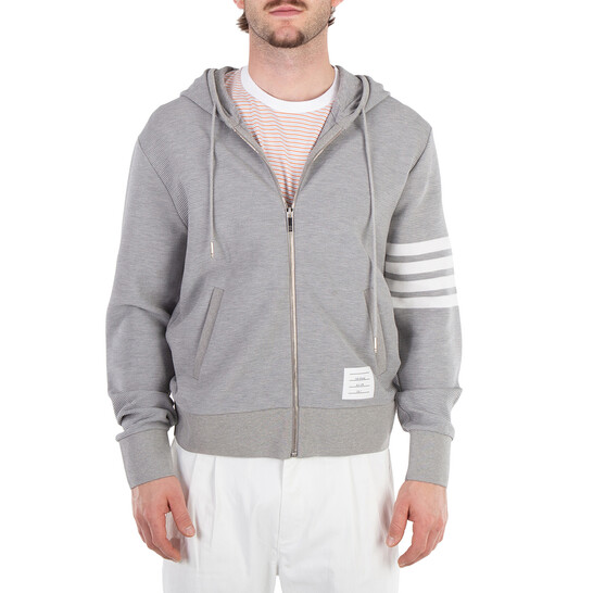 Thom Browne 4Bar Cotton Zip Hoodie, Brand Size (Small) MJT329A