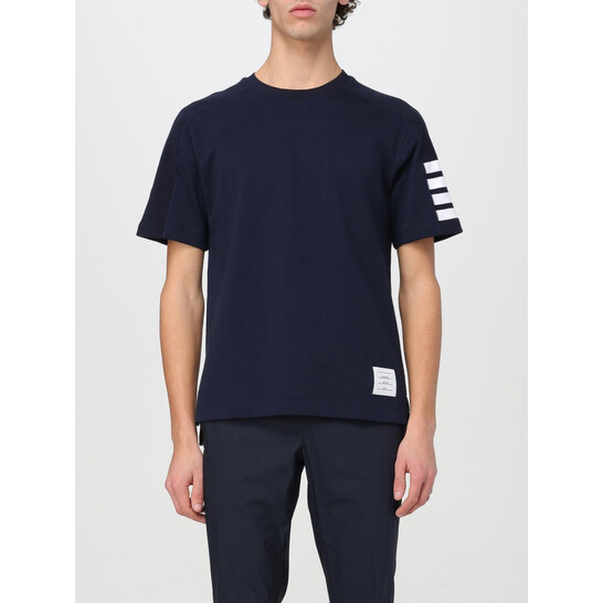 Thom Browne Cotton 4-Bar Short Sleeve Tee, Brand Size 1