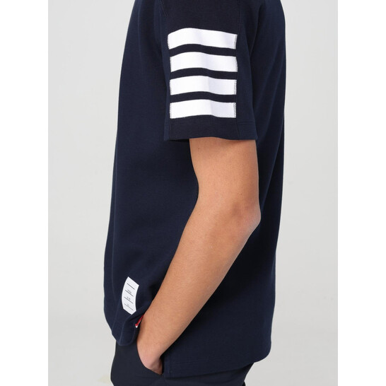 Thom Browne Cotton 4-Bar Short Sleeve Tee, Brand Size 1