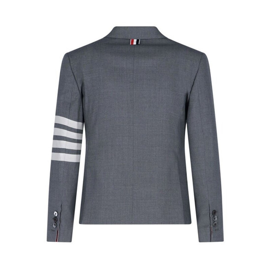 Thom Browne Ladies Med Grey 4-Bar Single-Breasted Blazer