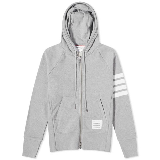 Thom Browne｜HOOD/ZIP-UP (MJT022H 00535 025) Classic Loopback 4 Bar Full Zip Hoodie | Thom Browne
