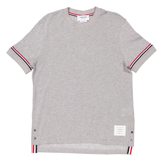 Thom Browne Lightweight Striped Cuff Cotton T-Shirt, Brand