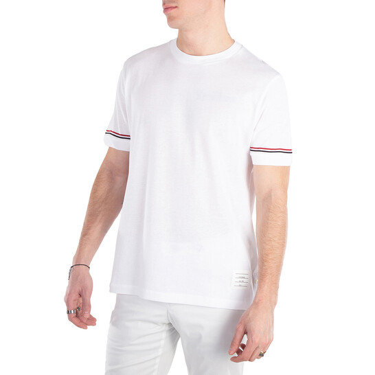 Tシャツ・カットソー THOM BROWNE 25FW White Long-Sleeve T-Shirt MJS290A J0218 039 Milano 4-Bar Long Sleeve Tee | Thom Browne