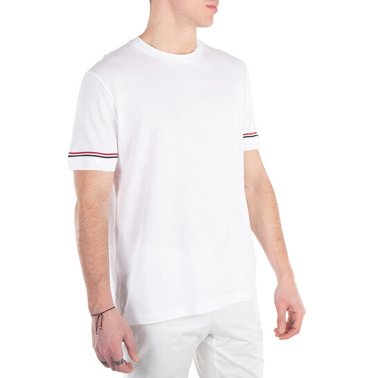 Thom Browne Lightweight Striped Cuff Cotton T-Shirt, Brand
