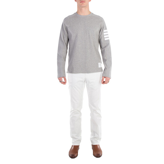 Thom Browne Long Sleeve 4-Bar Cotton T-Shirt, Brand Size 3