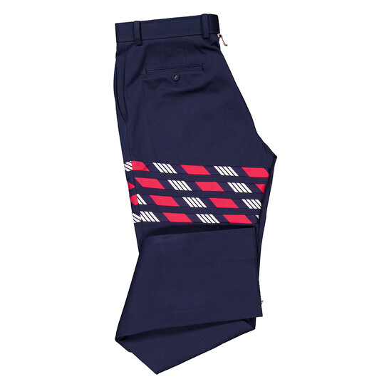 Thom Browne Men's Blue Cotton 4-Bar Chino Trouser, Brand Size 1