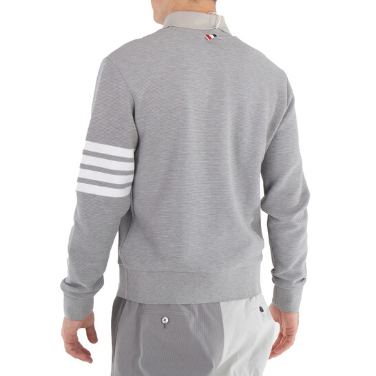 Thom Browne 手袋 グレー Thom Browne Men's Light Grey 4-Bar Stripe Sleeve Sweatshirt