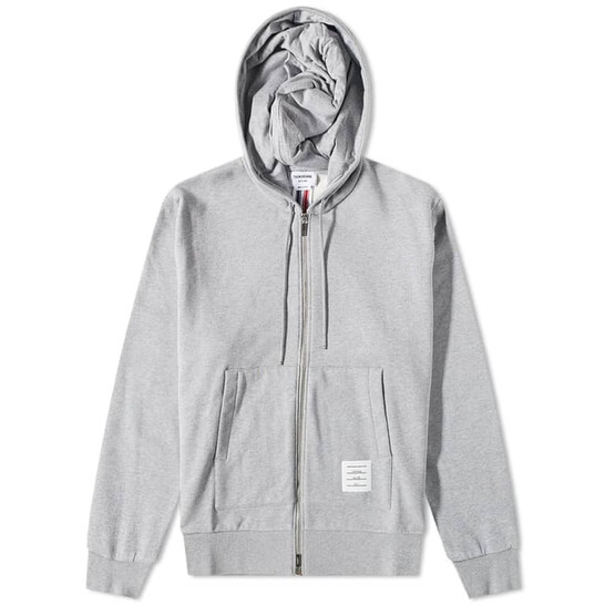 Thom Browne Men's Light Grey Classic Loopback Full Zip