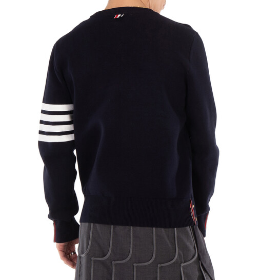 Thom Browne Milano Four Bar Stripe Crew Knit Pullover, Brand