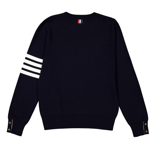 THOM BROWNE 半袖ニットトップス ホワイト/グレー THOM BROWNE 半袖ニットトップス ホワイト/グレー