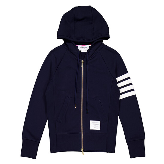パーカー・フーディ THOM BROWNE SS25 '4 bar' hoodie (MJT022H00535 068) Classic Loopback 4 Bar Full Zip Hoodie | Thom Browne