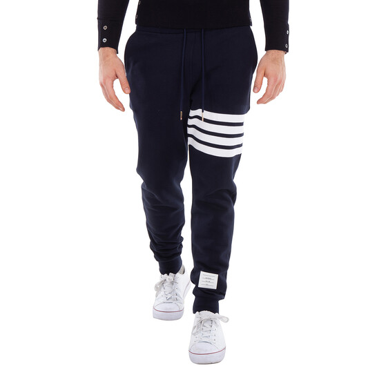 Thom Browne Navy 4-Bar Loopback Sweatpants, Brand Size 0 (X
