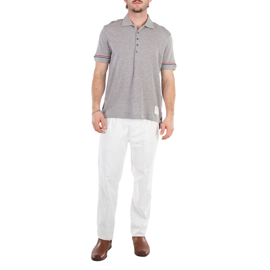 Thom Browne Short Sleeve Cotton Polo Shirt, Brand Size 1