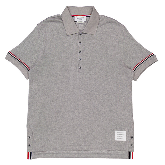 トムブラウン メンズ 半袖Tシャツ MJP193A J0129 035 Thom Browne Short Sleeve Cotton Polo Shirt, Brand Size 1