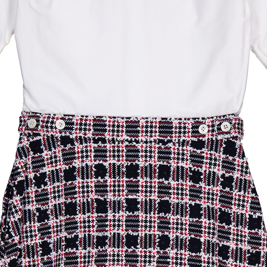 スカート THOM BROWNE Shirt dress Thom Browne: White Oxford Stripe Shirt Midi Dress | SSENSE