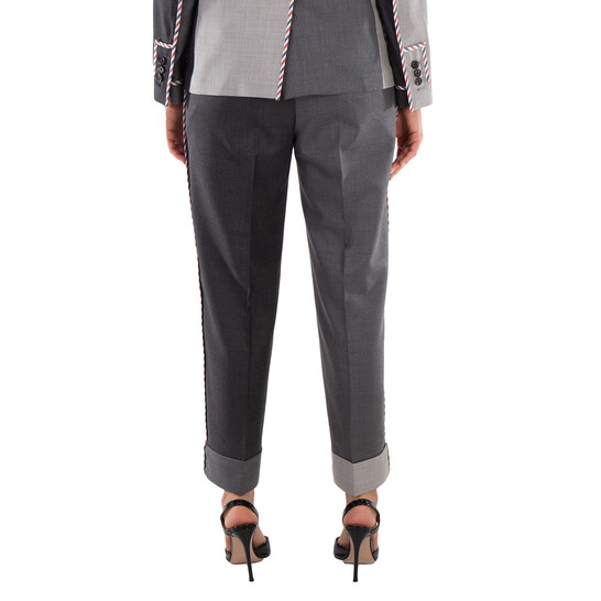 Thom Browne Two-Tone Straight Trousers, Brand Size 42 (US Size 6