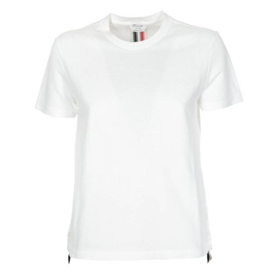 Thom Browne White Cotton Pique Classic Stripe T-Shirt, Brand