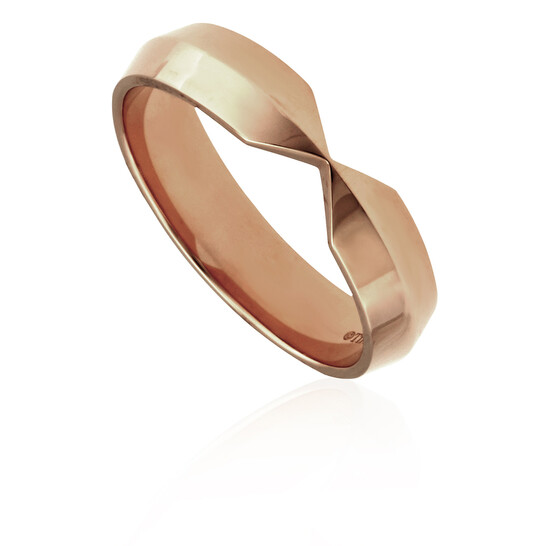 Tiffany 18k Rose Gold Nesting Wide Band Ring, Size 10