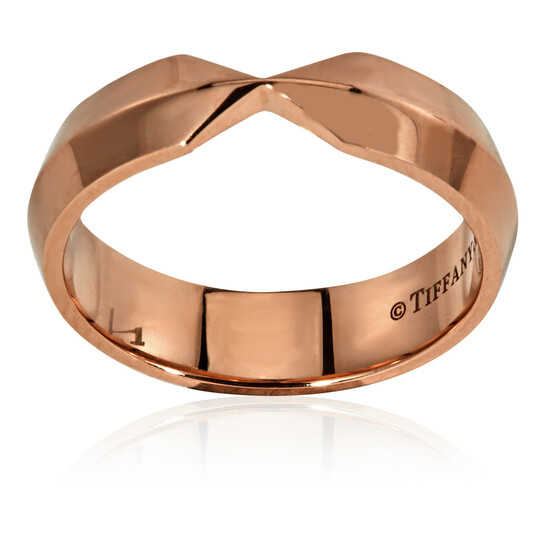 Tiffany 18k Rose Gold Nesting Wide Band Ring, Size 10