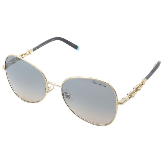 Tiffany & Co. Gradient Blue Mirrored Silver Aviator Ladies  display picture 3